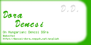 dora dencsi business card
